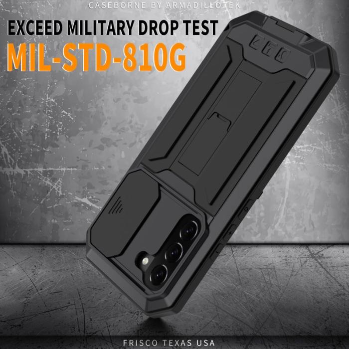 R-JUST - R-JUST Galaxy S22 5G Skal Metall + Silikon Svart