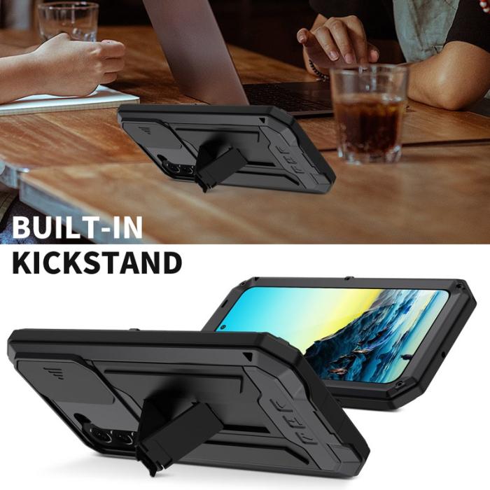 R-JUST - R-JUST Galaxy S22 5G Skal Metall + Silikon Svart