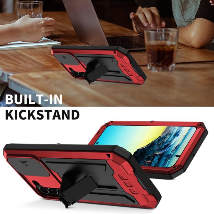 R-JUST - R-JUST Galaxy S22 5G Skal Metall+Silicone Röd