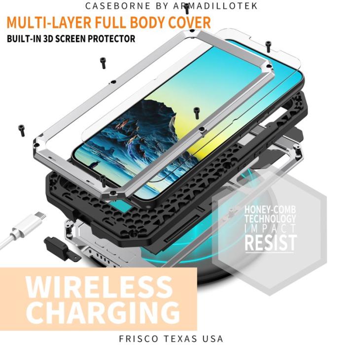 R-JUST - R-JUST Galaxy S22 5G Skal Metall+Silicone Silver