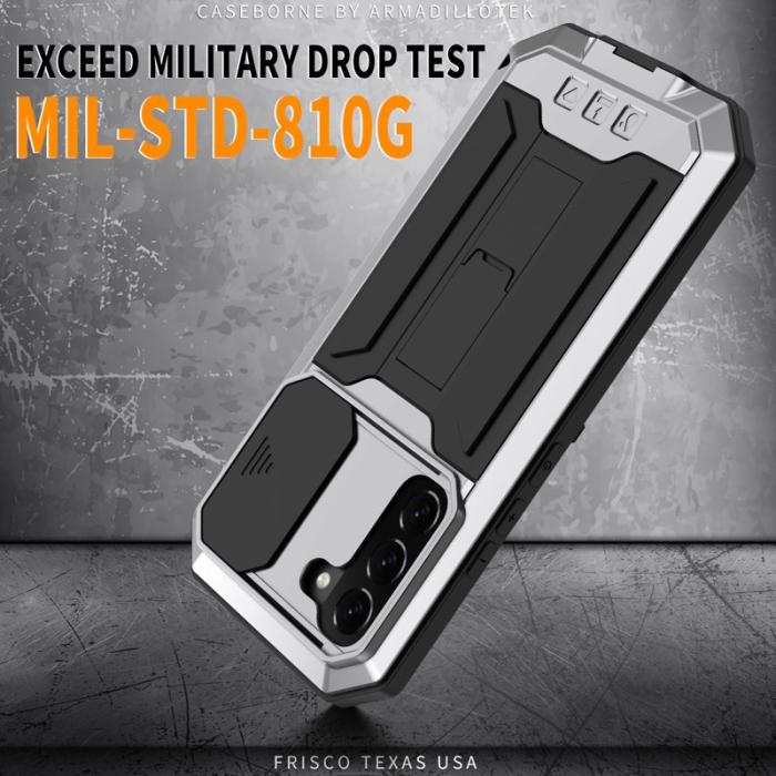 R-JUST - R-JUST Galaxy S22 5G Skal Metall+Silicone Silver