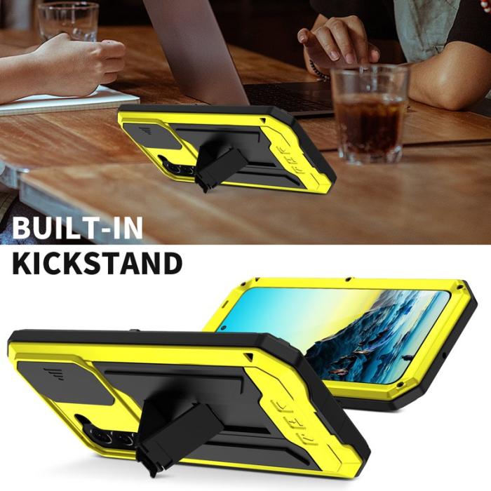 R-JUST - R-JUST Galaxy S22+ 5G Skal Metall+Silicone+PC Gul