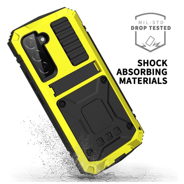 R-JUST - R-JUST Galaxy S22+ 5G Skal Vattentät Gult Tempererat Glas