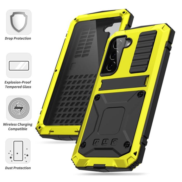 R-JUST - R-JUST Galaxy S22 5G Skal Vattentät Gummiskydd Gul