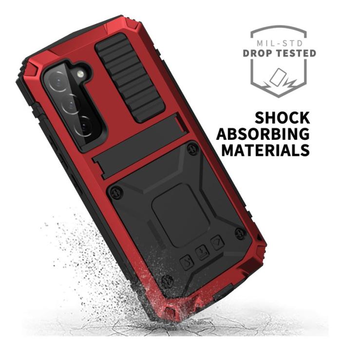 R-JUST - R-JUST Galaxy S22+ Skal Vattentålig Röd med Ställ