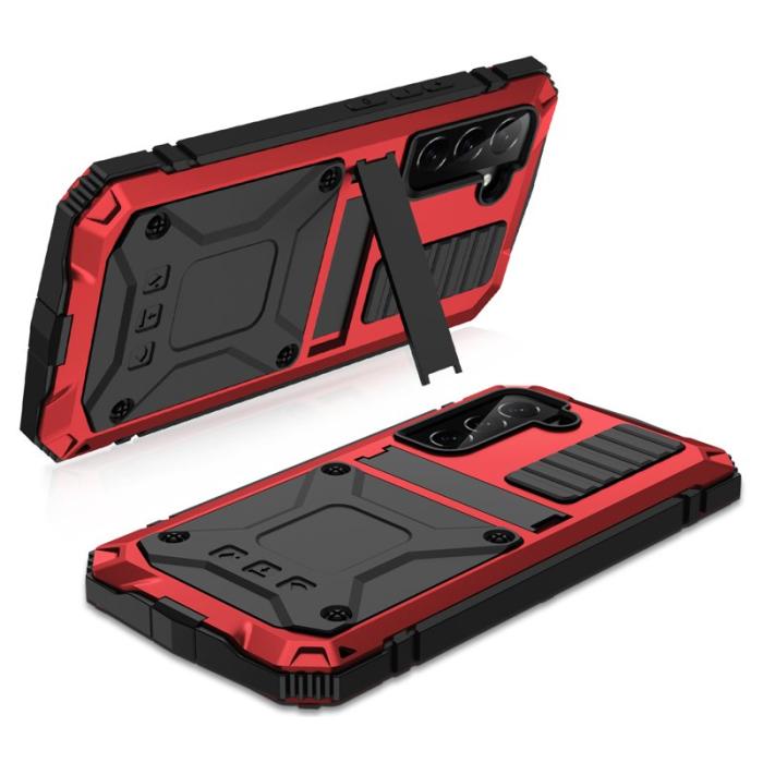 R-JUST - R-JUST Galaxy S22+ Skal Vattentålig Röd med Ställ