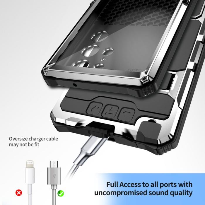 R-JUST - R-JUST Galaxy S22 Ultra 5G Skal Vattentålig Silver