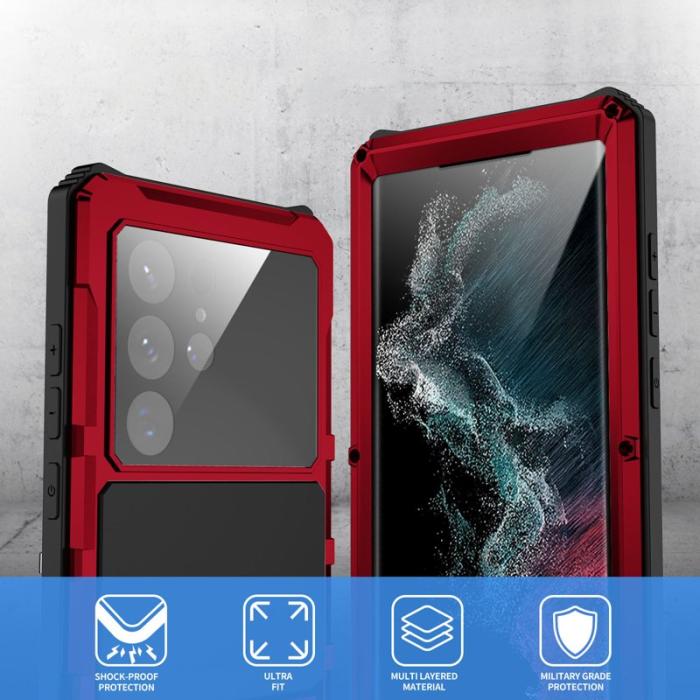 R-JUST - R-JUST Galaxy S22 Ultra 5G Skal Vattentät Röd