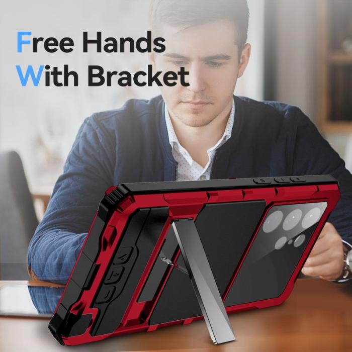 R-JUST - R-JUST Galaxy S22 Ultra 5G Skal Vattentät Röd