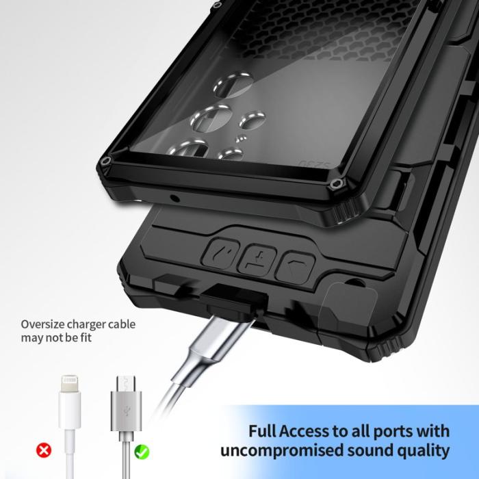 R-JUST - R-JUST Galaxy S22 Ultra 5G Skal Vattentät Svart