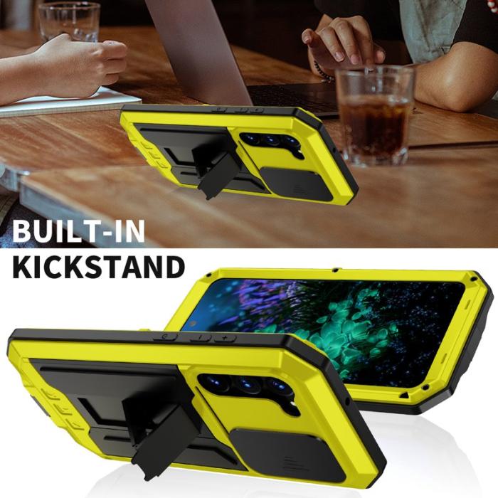 R-JUST - R-JUST Galaxy S23+ Skal PC+Silicone+Metal Gul