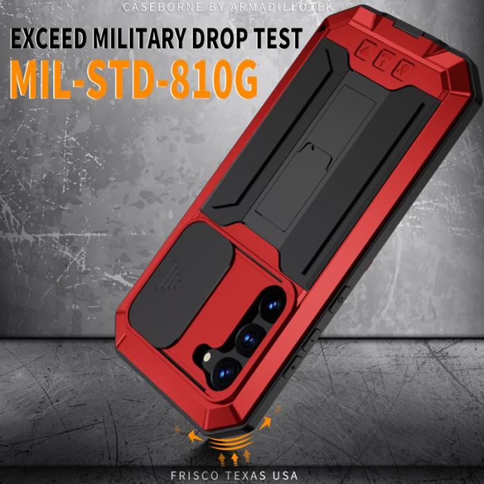 R-JUST - R-JUST Galaxy S23+ Skal PC+Silicone+Metal Röd