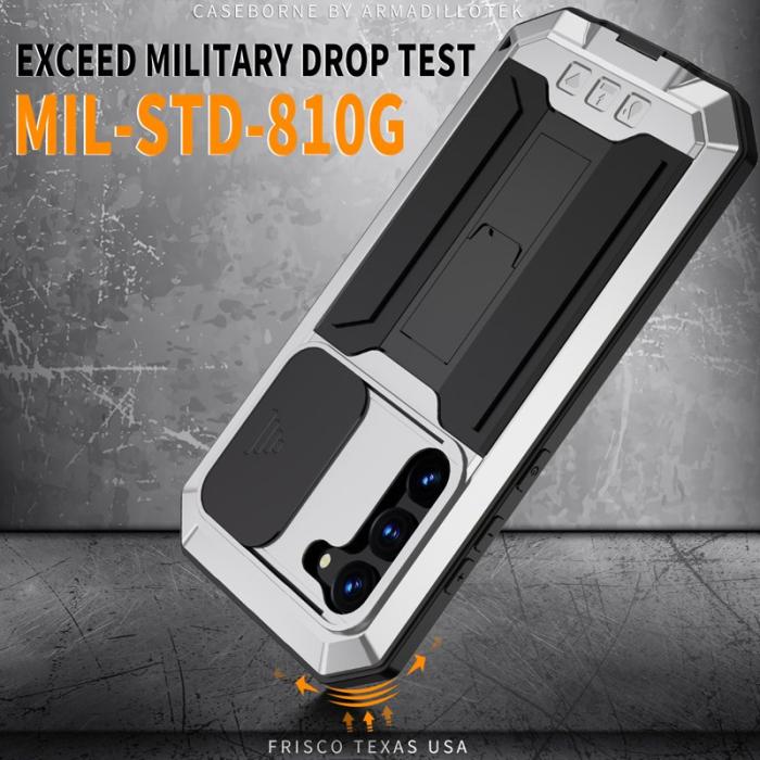 R-JUST - R-JUST Galaxy S23+ Skal PC+Silicone+Metal Silver