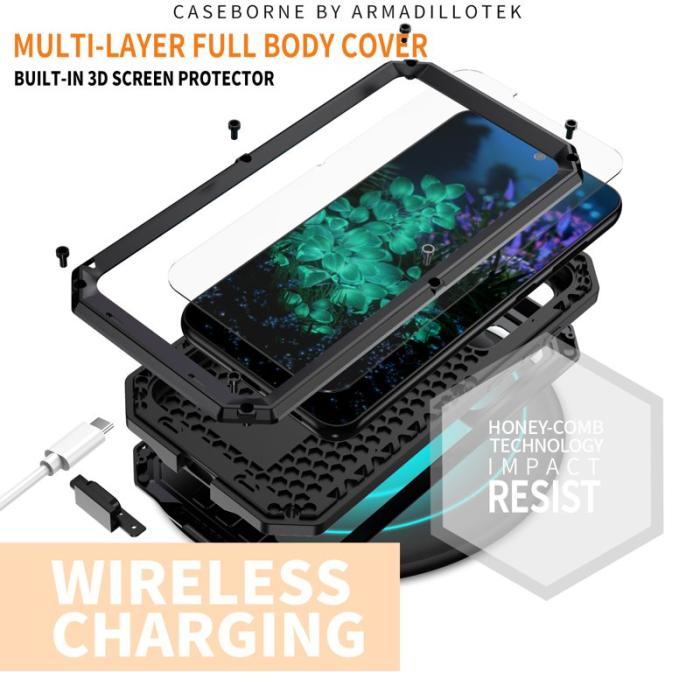 R-JUST - R-JUST Galaxy S23+ Skal PC+Silicone+Metal Svart