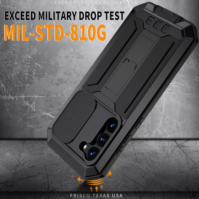 R-JUST - R-JUST Galaxy S23+ Skal PC+Silicone+Metal Svart