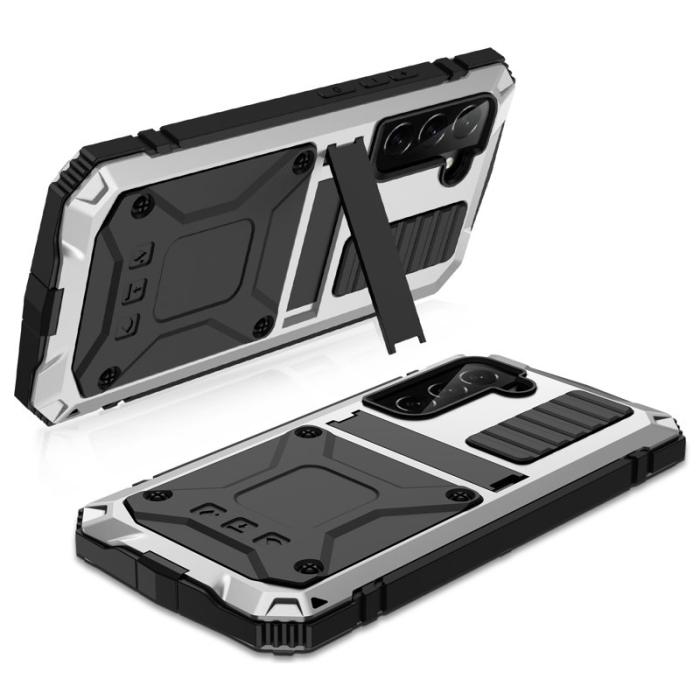 R-JUST - R-JUST Galaxy S23+ Skal Vattentålig Silver Tempererat Glas