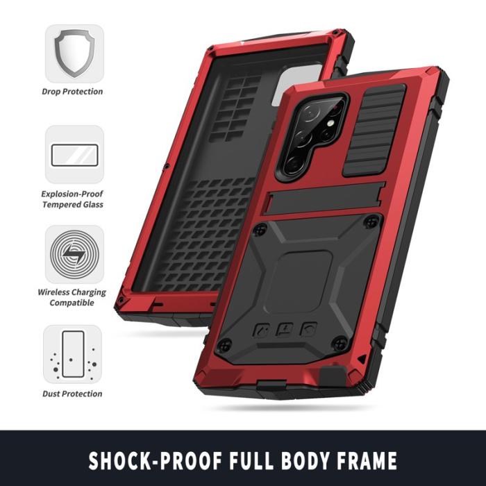 R-JUST - R-JUST Galaxy S23 Ultra Skal Vattentålig Röd