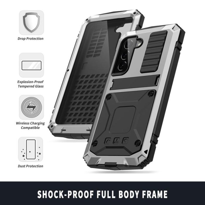 R-JUST - R-JUST Galaxy S23 Vattentät Stöttålig Skal Silver