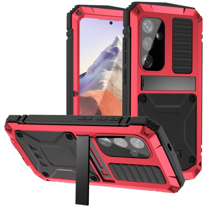 R-JUST - R-JUST Galaxy S24 Kickstand Skal Shockproof Röd