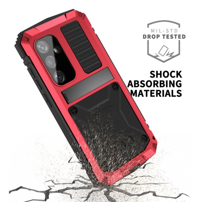 R-JUST - R-JUST Galaxy S24 Kickstand Skal Shockproof Röd