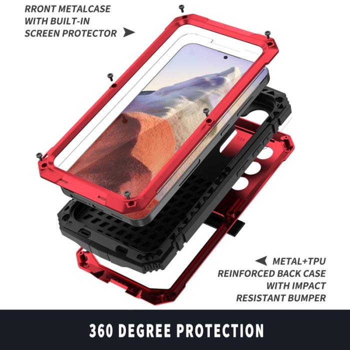 R-JUST - R-JUST Galaxy S24 Kickstand Skal Shockproof Röd