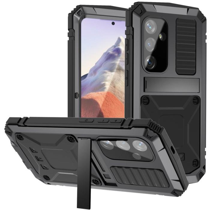 R-JUST - R-JUST Galaxy S24 Kickstand Skal Shockproof Svart