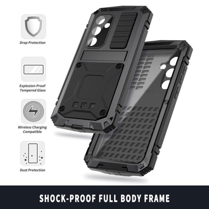 R-JUST - R-JUST Galaxy S24 Kickstand Skal Shockproof Svart