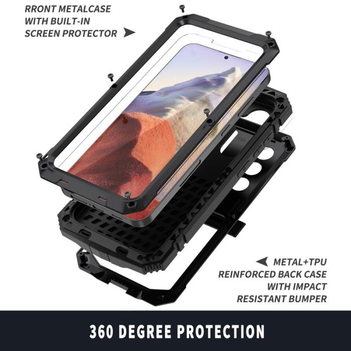 R-JUST - R-JUST Galaxy S24 Kickstand Skal Shockproof Svart