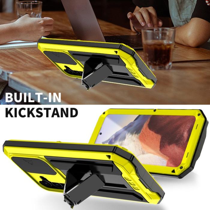 R-JUST - R-JUST Galaxy S24 Skal PC+Silicone+Metal Gul