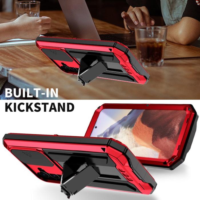 R-JUST - R-JUST Galaxy S24 Skal PC+Silicone+Metal Röd