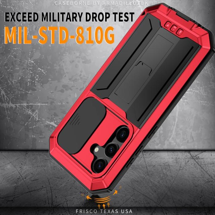 R-JUST - R-JUST Galaxy S24 Skal PC+Silicone+Metal Röd