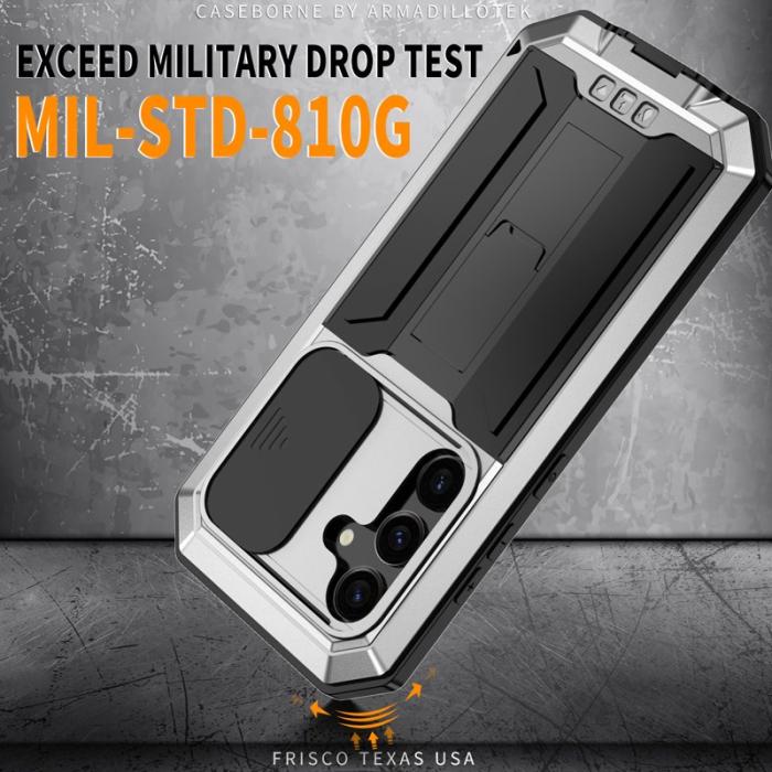 R-JUST - R-JUST Galaxy S24 Skal PC+Silicone+Metal Silver