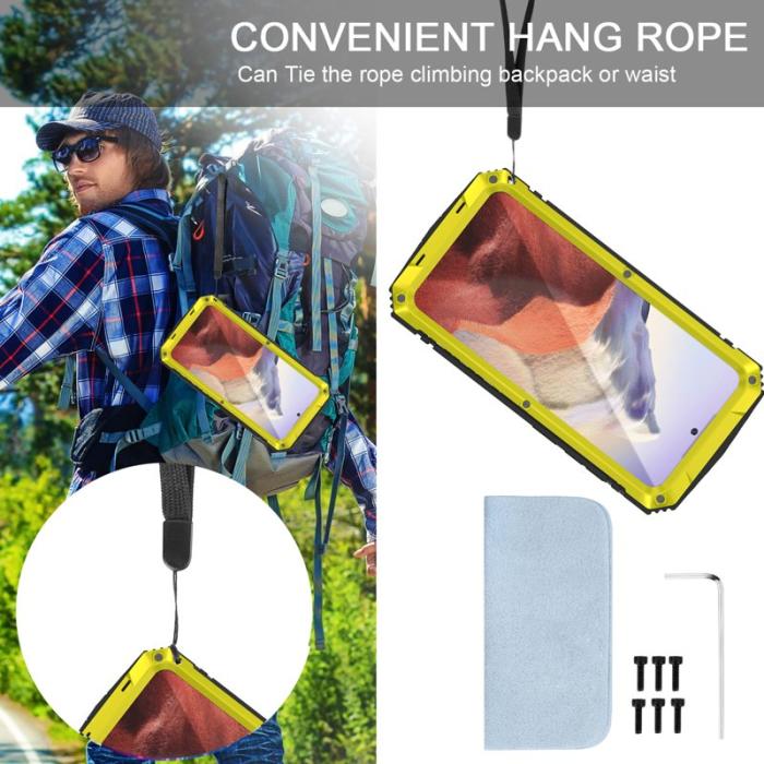 R-JUST - R-JUST Galaxy S24 Skal Shockproof PC+Silicone Metall Gul