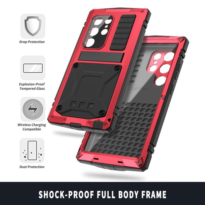 R-JUST - R-JUST Galaxy S24 Ultra Skal Full Protection Röd