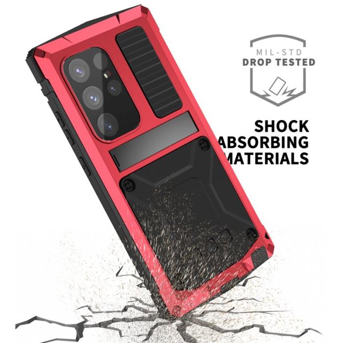 R-JUST - R-JUST Galaxy S24 Ultra Skal Full Protection Röd