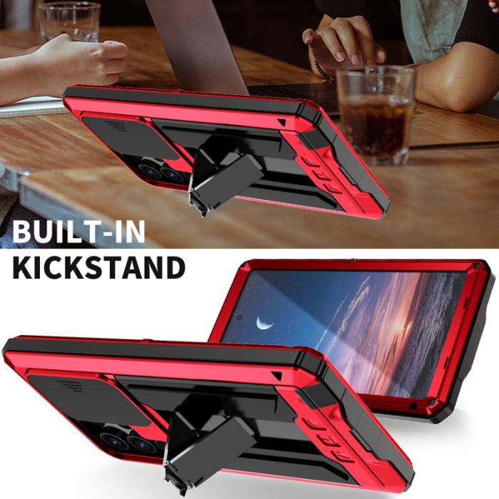 R-JUST - R-JUST Galaxy S24 Ultra Skal PC+Silicone+Metal Röd