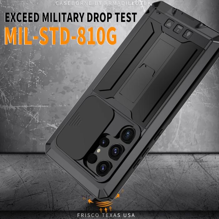 R-JUST - R-JUST Galaxy S24 Ultra Skal PC+Silicone+Metal Svart