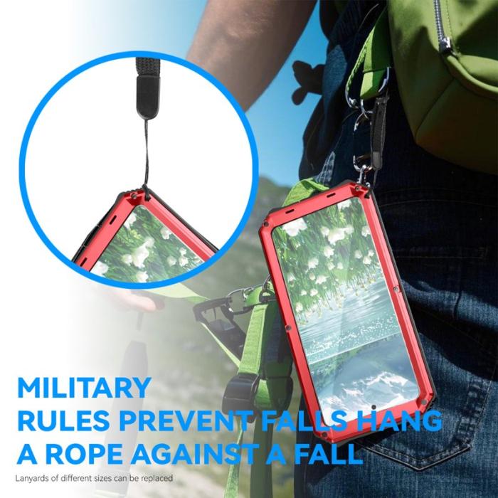 R-JUST - R-JUST Galaxy S25 Edge Skal PC + Silikon + Metall Röd