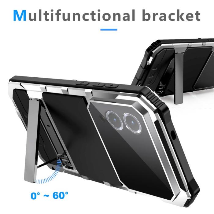 R-JUST - R-JUST Galaxy S25 Edge Skal PC + Silikon + Metall Silver