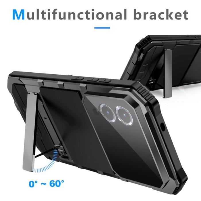 R-JUST - R-JUST Galaxy S25 Edge Skal PC + Silikon + Metall - Svart