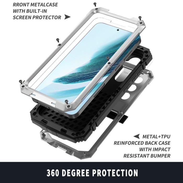 R-JUST - R-JUST Galaxy S25+ Skal PC Silikon Metall Silver