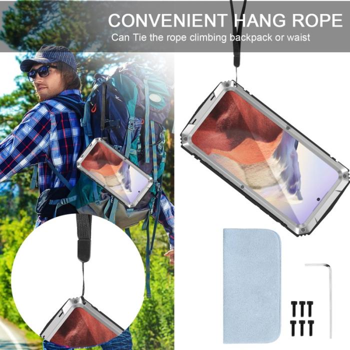 R-JUST - R-JUST Galaxy S25 Skal PC + Silikon + Metall Ställ - Silver