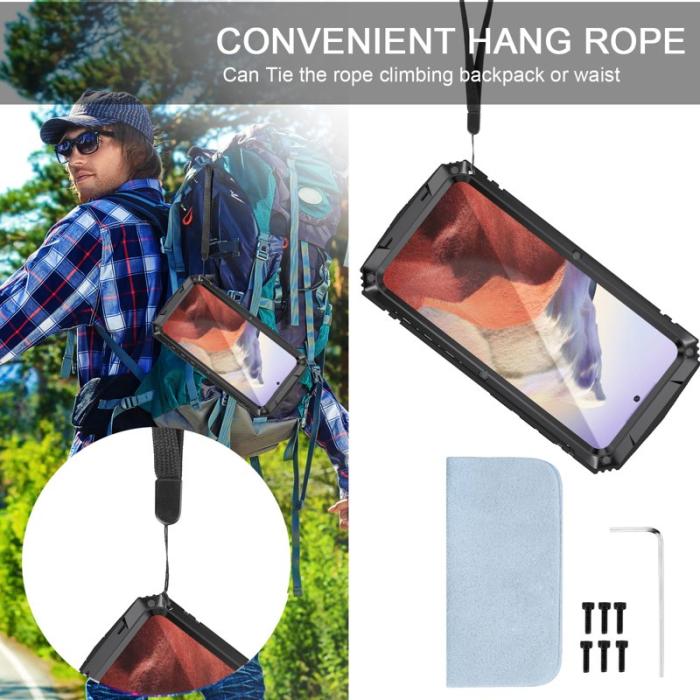 R-JUST - R-JUST Galaxy S25+ Skal PC + Silikon + Metall Ställ - Svart