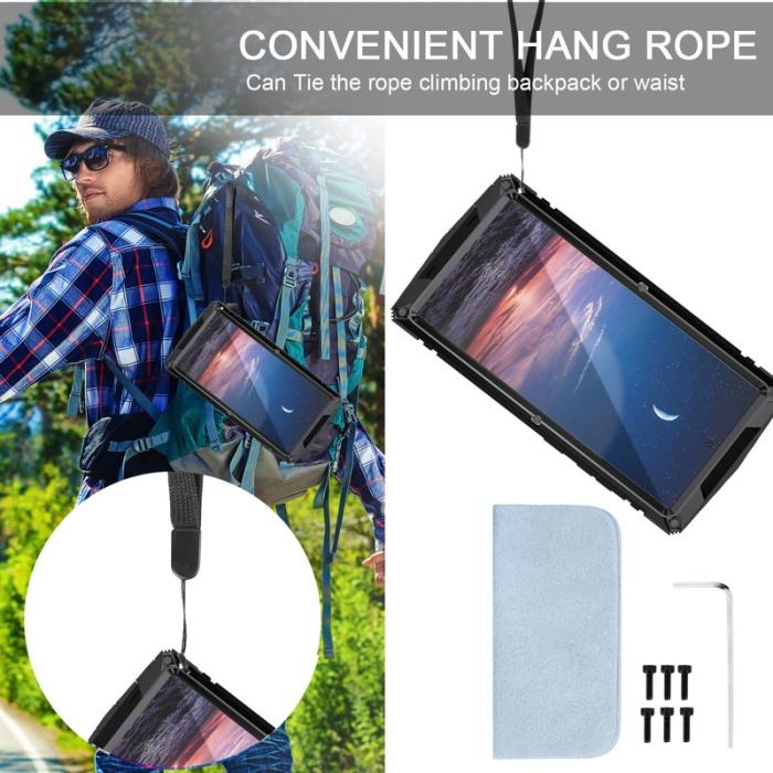 R-JUST - R-JUST Galaxy S25 Ultra Skal PC + Silikon + Metall Kickstand Svart