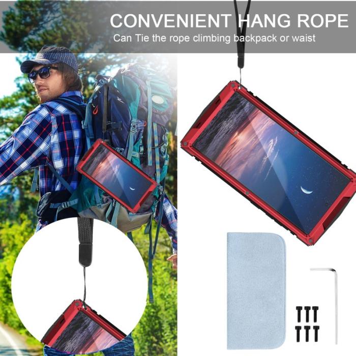 R-JUST - R-JUST Galaxy S25 Ultra Skal PC + Silikon + Metall Röd