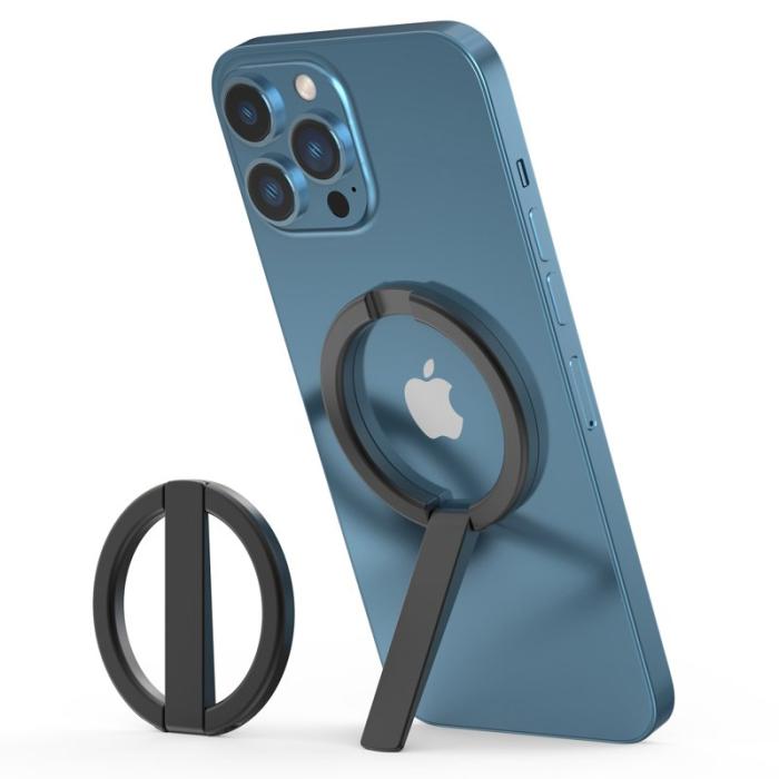 R-JUST - R-JUST SJ20 Ring Form Magnetisk Mobiltelefonhållare - Svart