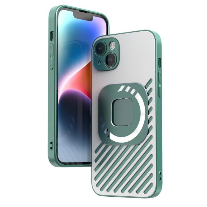 R-JUST - R-JUST SJ55 iPhone 14 Plus Skal TPU+PC+Metal Magnetisk Grön