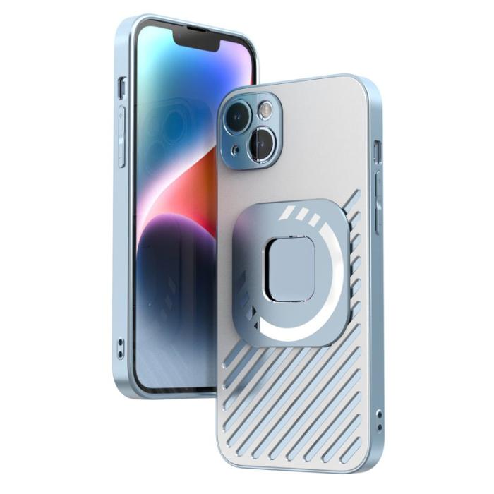 R-JUST - R-JUST SJ55 iPhone 14 Skal TPU+PC+Metal Stöttålig Blå