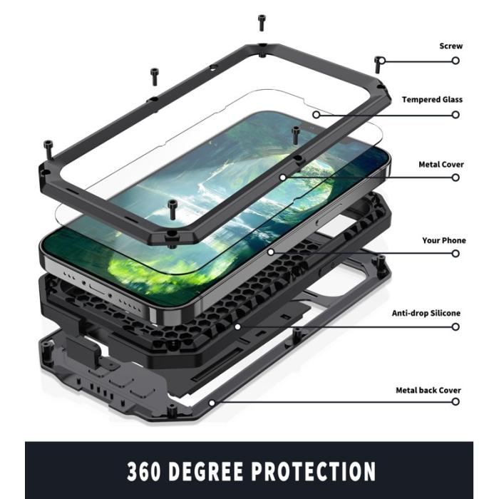 R-JUST - R-JUST Slide Camera Cover iPhone 13 Skal Shockproof Svart