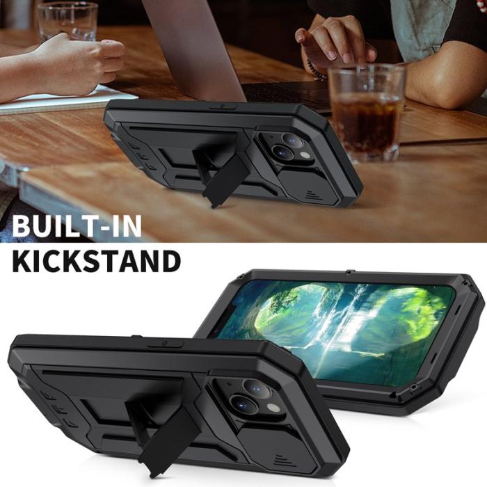 R-JUST - R-JUST Slide Camera Cover iPhone 13 Skal Shockproof Svart